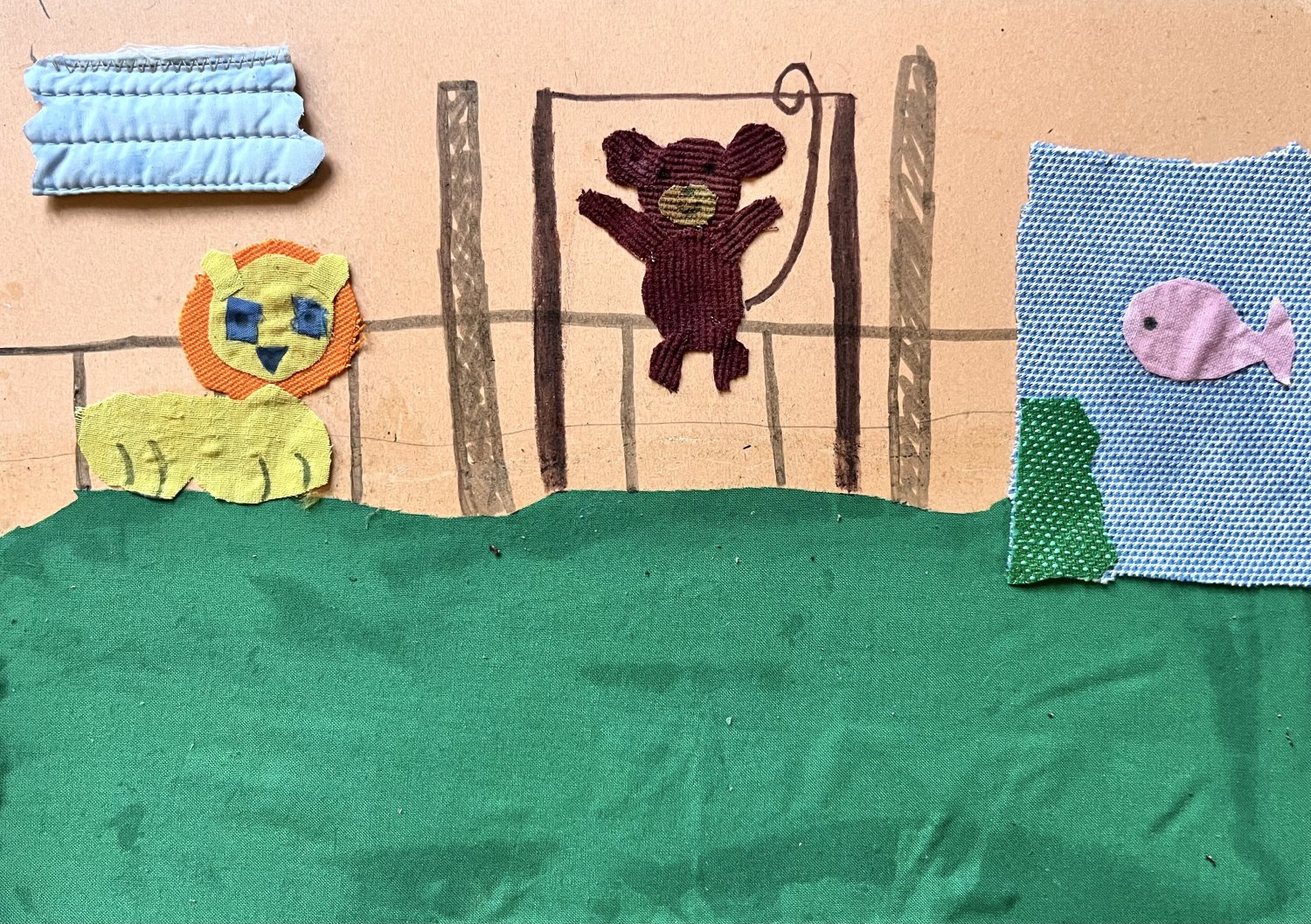 praca wykonana z dbałością o najmniejszy szczegół. przedstawia wesołe zwierzęta we Wrocławskim ZOO