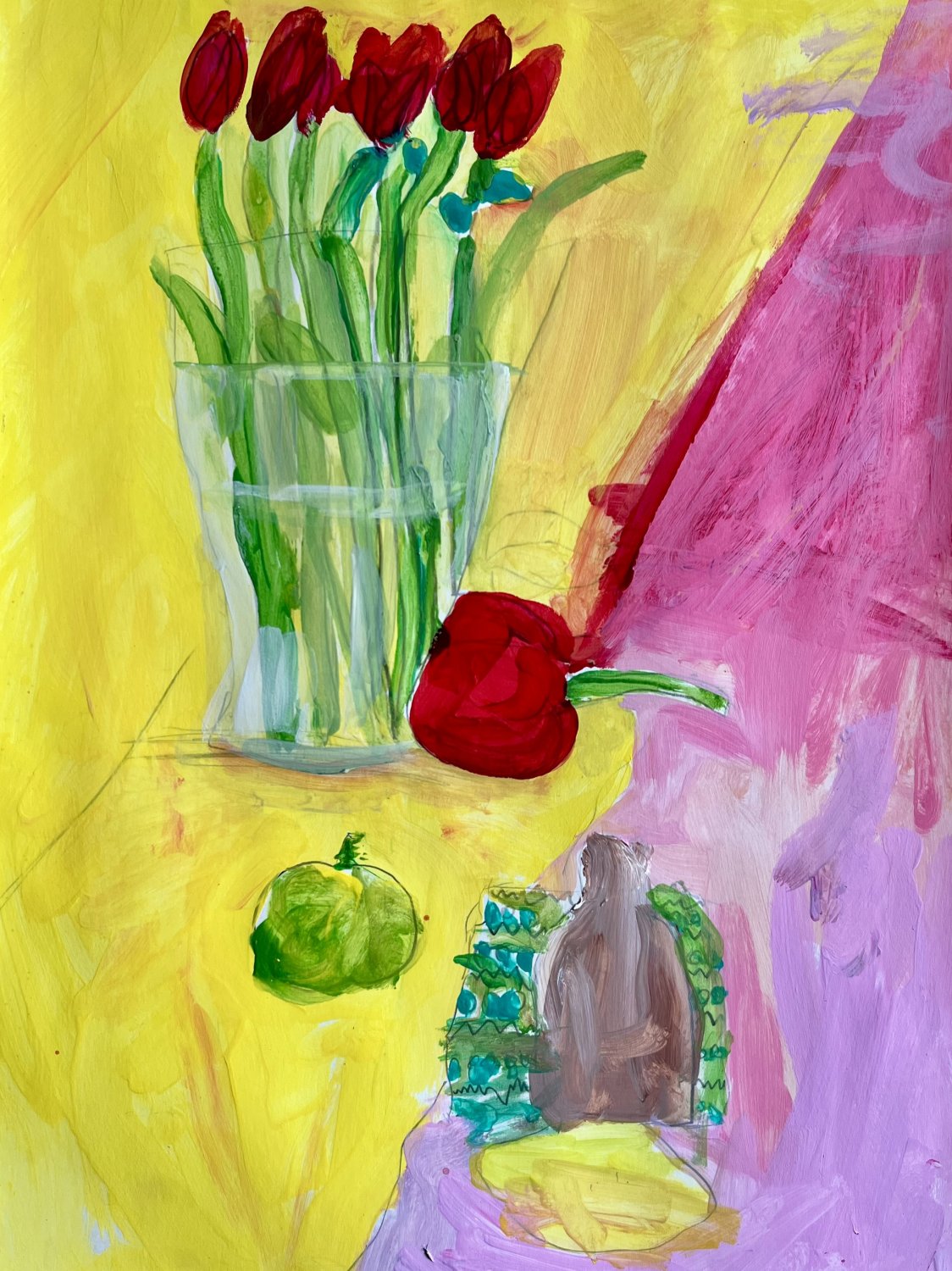 Studium martwej natury w wiosennych barwach.