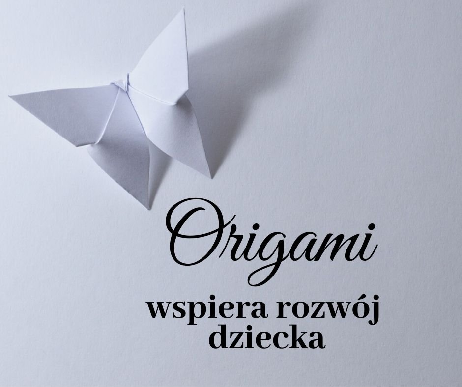 Biały motyl origami-baner do artykuu Origami wspiera rozwój dziecka