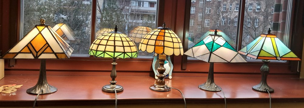 Lampy wykonane  w pracowni witrażu